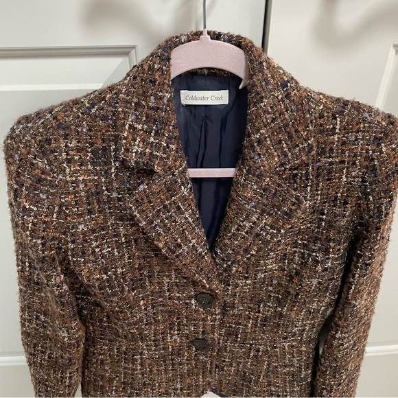 Coldwater Creek Wool Blend Old Money Designer Vibes Tweed Look Blazer Jacket - Picture 2 of 14